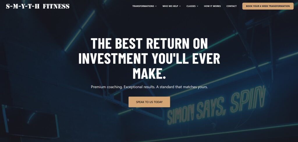 Smyth fitness webpage