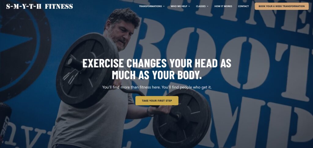 Smyth Fitness homepage banner