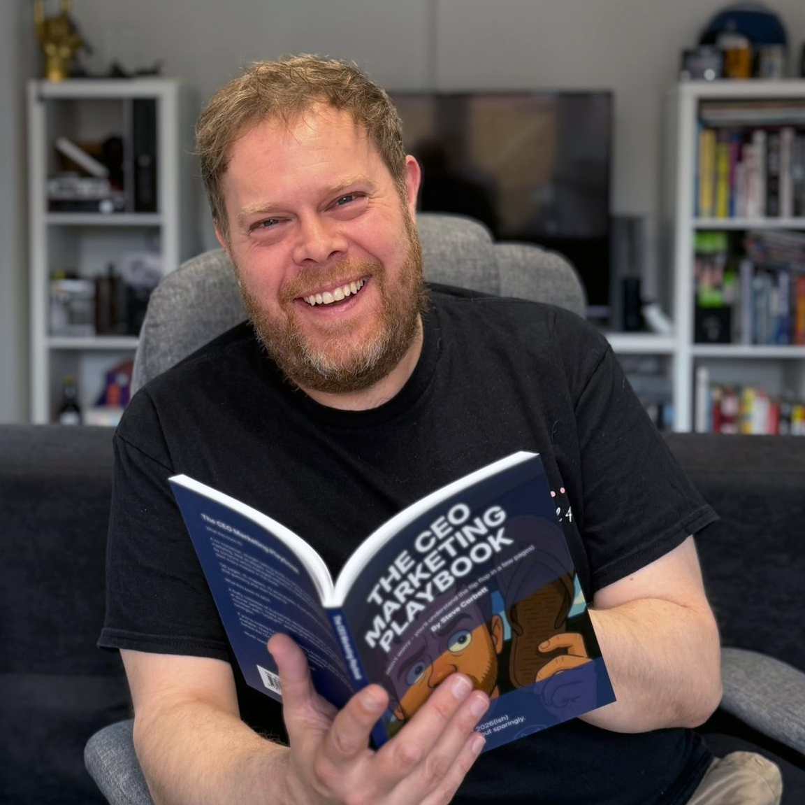 Spike Corbett, founder of Father of 4, with The CEO Marketing Playbook